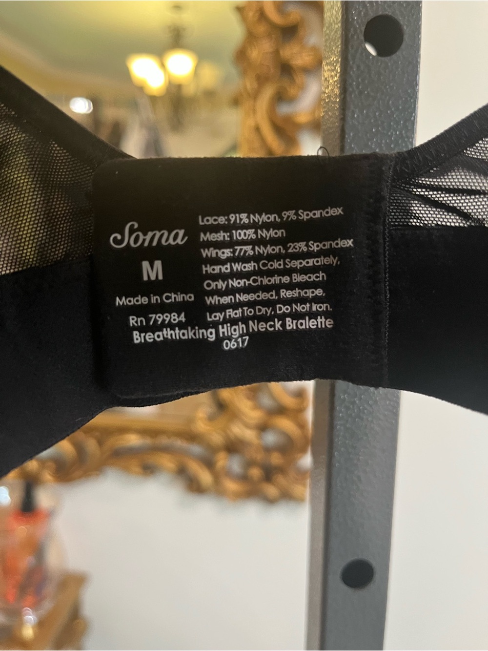Soma Breathtaking High Neck Sheer Lace Bralette Size Medium - Picture 5 of 15